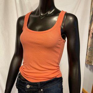 #0143 Ribbed Tank Top Orange Sleeveless S